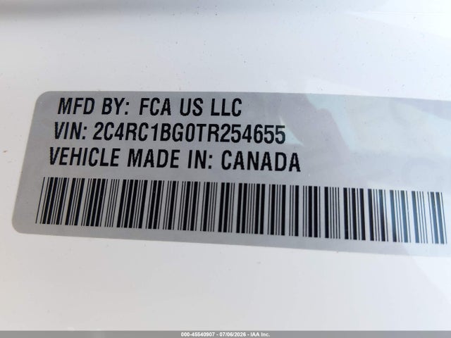 2026 Chrysler Pacifica Select მანქანა იყიდება აუქციონზე, vin: 2C4RC1BG0TR254655, აუქციონის ნომერი: 45540907