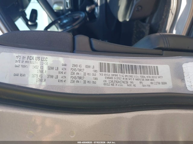 Aukcja sprzedaży 2017 Jeep Grand Cherokee Laredo, vin: 1C4RJFAG4HC746190, numer aukcji: 45540920