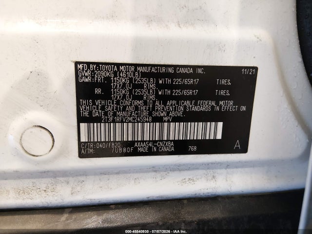 Toyota RAV4 LE 2021 2T3F1RFV2MC245948 Image 9