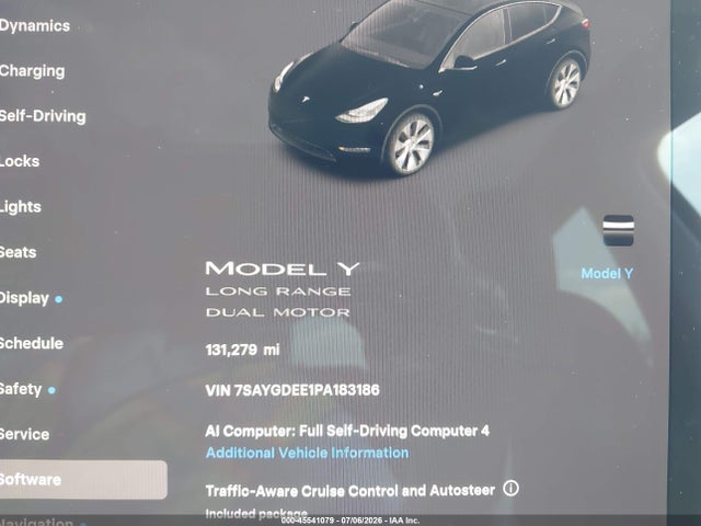 Продаж на аукціоні авто 2023 Tesla Model Y Awd/long Range Dual Motor All-wheel Drive, vin: 7SAYGDEE1PA183186, номер лоту: 45541079