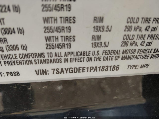 Продаж на аукціоні авто 2023 Tesla Model Y Awd/long Range Dual Motor All-wheel Drive, vin: 7SAYGDEE1PA183186, номер лоту: 45541079