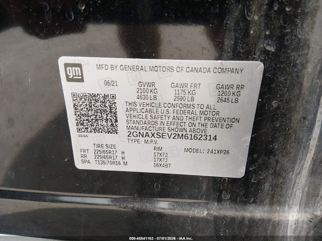 Chevrolet Equinox Awd Ls 2021 2GNAXSEV2M6162314 Image 9
