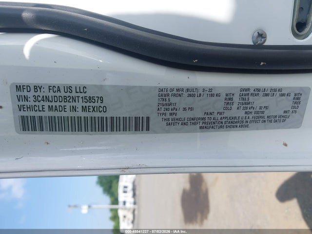 Продажа на аукционе авто 2022 Jeep Compass Trailhawk 4x4, vin: 3C4NJDDB2NT158579, номер лота: 45541227