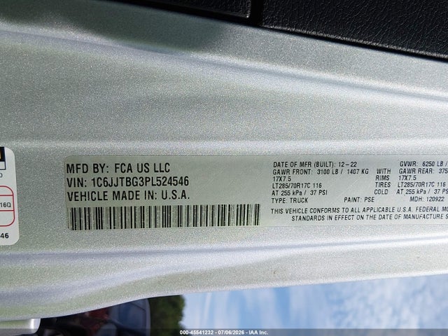Jeep Gladiator Rubicon 4x4 2023 1C6JJTBG3PL524546 Image 9