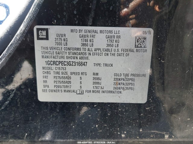 Chevrolet Silverado 1500 Custom 2016 1GCRCPEC3GZ316847 Image 9