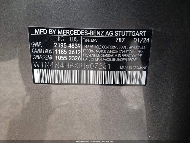 2024 Mercedes-benz Gla 250 4matic მანქანა იყიდება აუქციონზე, vin: W1N4N4HBXRJ607281, აუქციონის ნომერი: 45541303