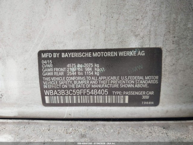 Продаж на аукціоні авто 2015 Bmw 328i Xdrive, vin: WBA3B3C59FF548405, номер лоту: 45541350