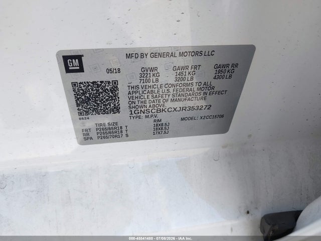 Chevrolet Tahoe Lt 2018 1GNSCBKCXJR353272 Image 9