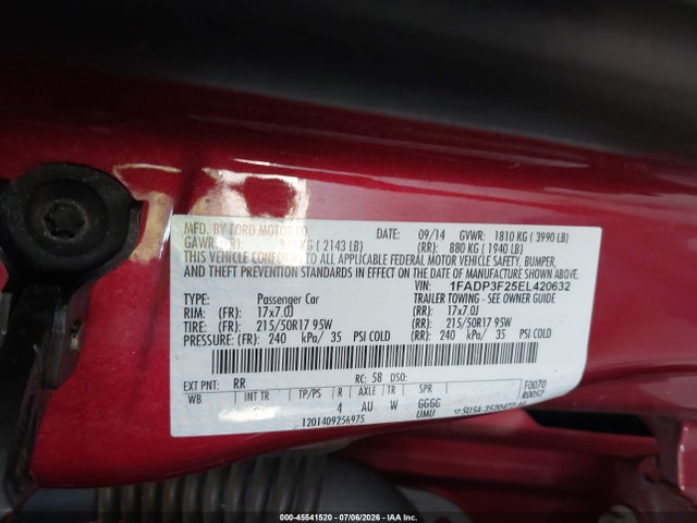 Продаж на аукціоні авто 2014 Ford Focus Se, vin: 1FADP3F25EL420632, номер лоту: 45541520