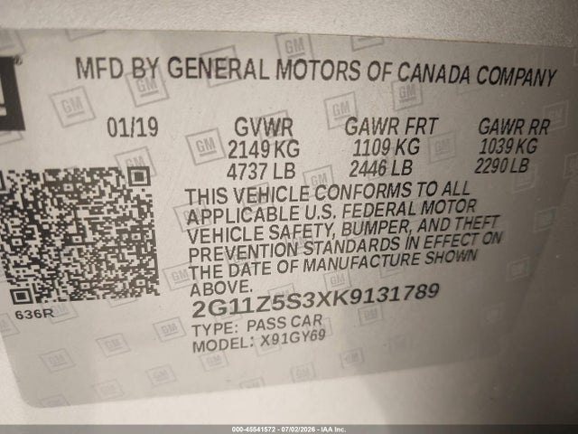 Chevrolet IMPALA LT 2019 2G11Z5S3XK9131789 Image 9