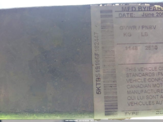 Продаж на аукціоні авто 2005 Lund 1mda2un18ta853111, vin: YBVR0140J405, номер лоту: 45541696