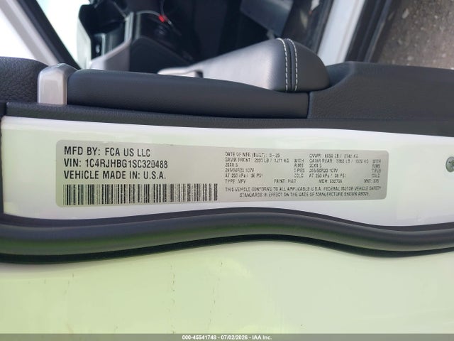 1C4RJHBG1SC320488 Jeep Grand Cherokee Limited 4x4