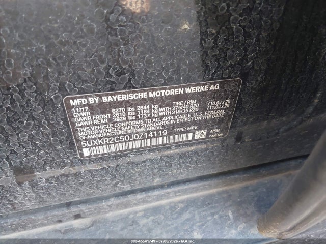 5UXKR2C50J0Z14119 BMW X5 Sdrive35i