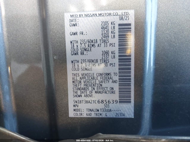 Nissan ROGUE SV 2026 5N1BT3BA2TC685639 Image 9