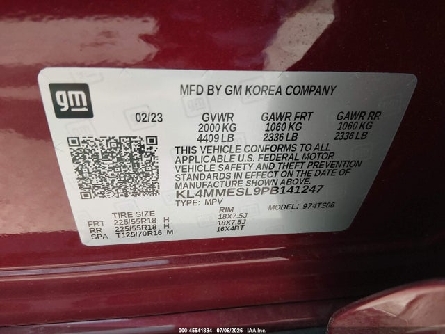 Aukcja sprzedaży 2023 Buick Encore Gx Select Awd, vin: KL4MMESL9PB141247, numer aukcji: 45541884