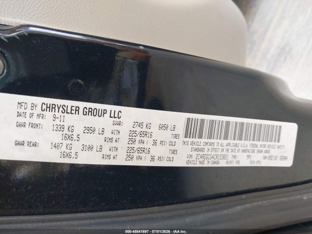 Продажа на аукционе авто 2012 Dodge Grand Caravan Sxt, vin: 2C4RDGCG4CR153651, номер лота: 45541897