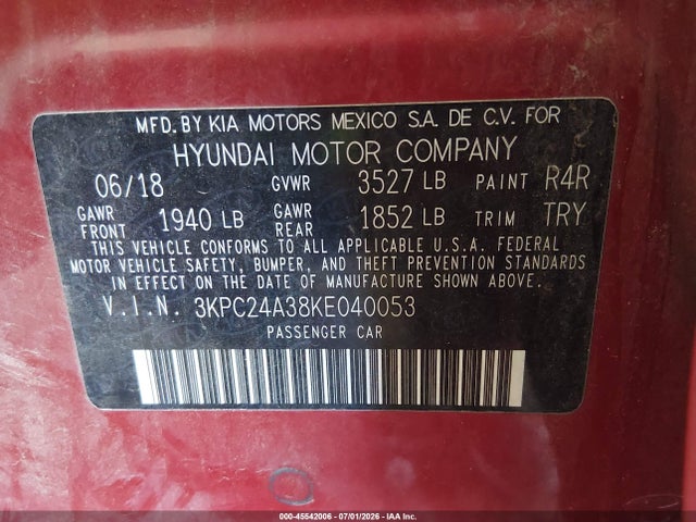 Hyundai ACCENT SE 2019 3KPC24A38KE040053 Image 9