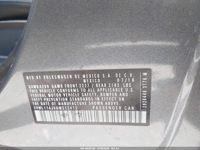3VWL17AJ5HM212411 Volkswagen Jetta 1.8t Sel