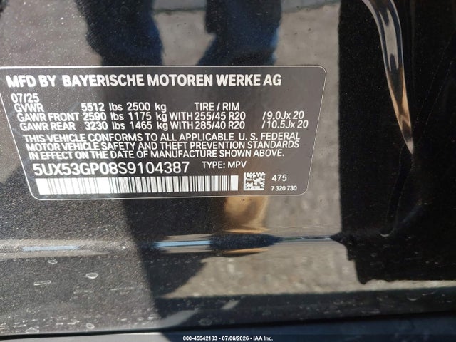 5UX53GP08S9104387 BMW X3 30 Xdrive