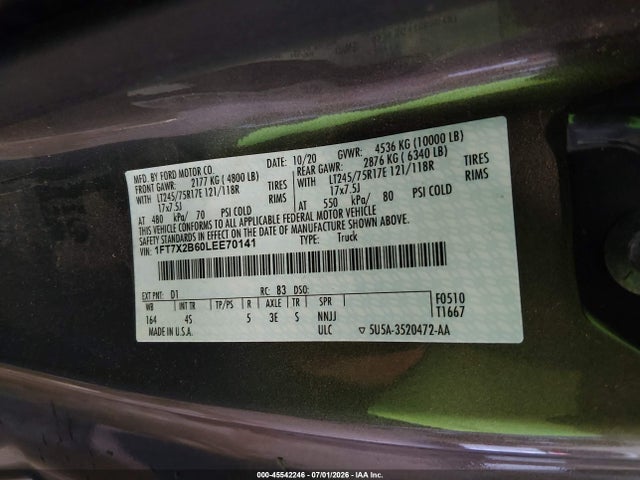 Ford F-250 2020 1FT7X2B60LEE70141 Image 9