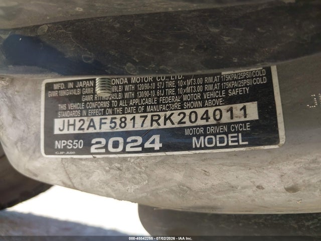 Honda NPS50 2024 JH2AF5817RK204011 Image 10