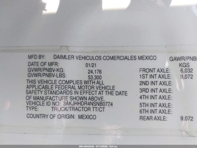Freightliner New Cascadia 126 2022 3AKJHHDR4NSNB0774 Image 8