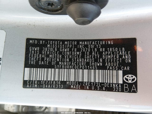 Toyota Corolla Le Plus 2014 5YFBURHE0EP011465 Image 9