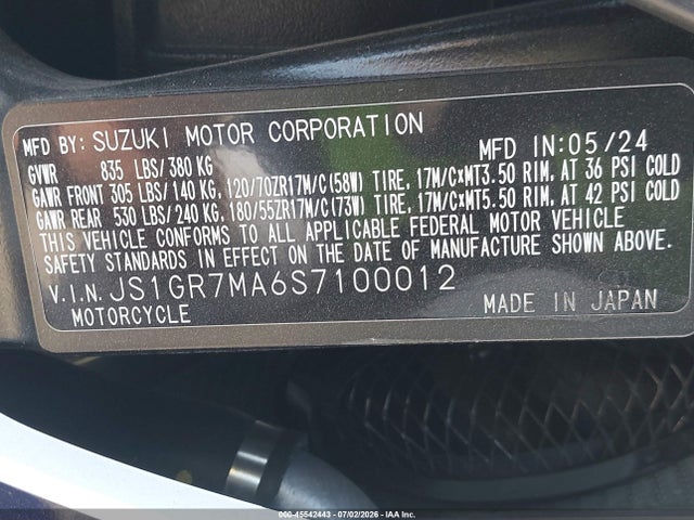 JS1GR7MA6S7100012 Suzuki GSX-R750