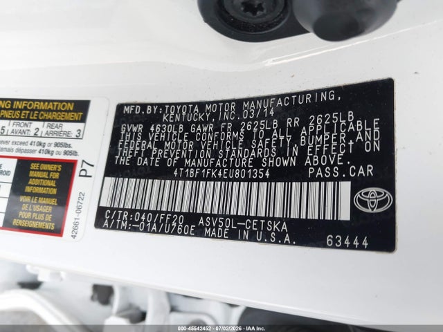 Toyota CAMRY SE 2014 4T1BF1FK4EU801354 Image 9