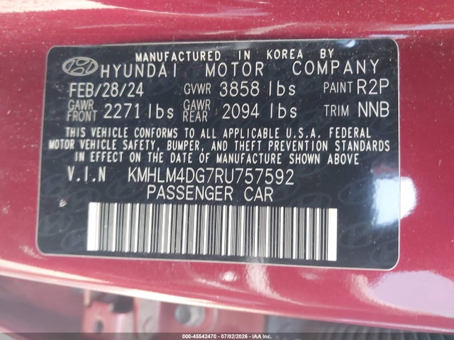 Hyundai ELANTRA SEL 2024 KMHLM4DG7RU757592 Image 9