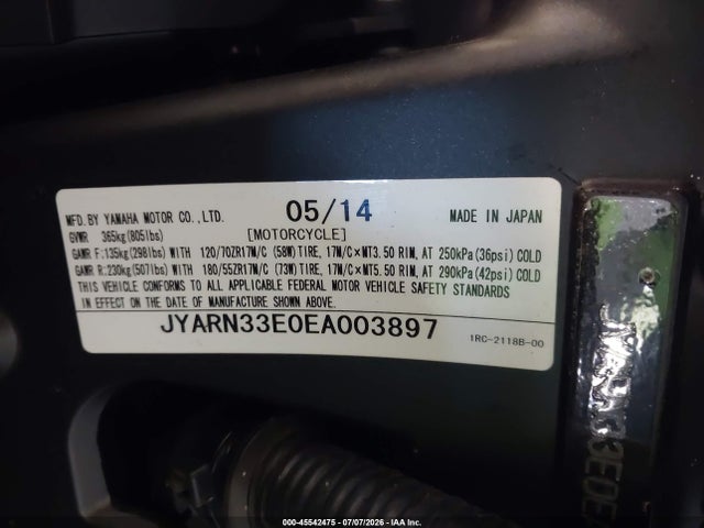 Yamaha FZ09 2014 JYARN33E0EA003897 Image 10