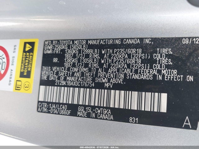 Продажа на аукционе авто 2013 Lexus Rx 350, vin: 2T2BK1BAXDC176754, номер лота: 45542536