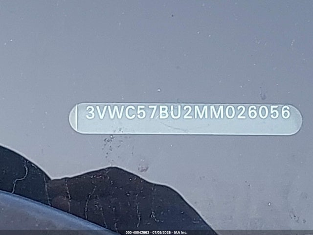 45542663 :رقم المزاد ، 3VWC57BU2MM026056 vin ، 2021 Volkswagen Jetta 1.4t R-line/1.4t Se/s مزاد بيع