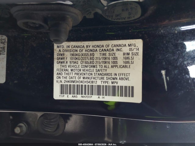 Honda CR-V LX 2014 2HKRM3H34EH543812 Image 9