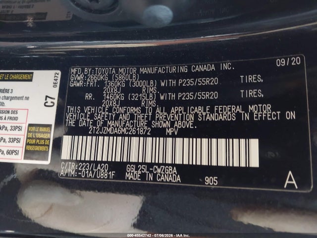 Продажа на аукционе авто 2021 Lexus Rx 350, vin: 2T2JZMDA6MC261872, номер лота: 45542742