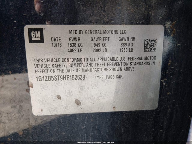 1G1ZB5ST9HF152639 Chevrolet MALIBU LS