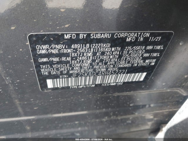 Subaru Forester Sport 2024 JF2SKAGC4RH452221 Image 9
