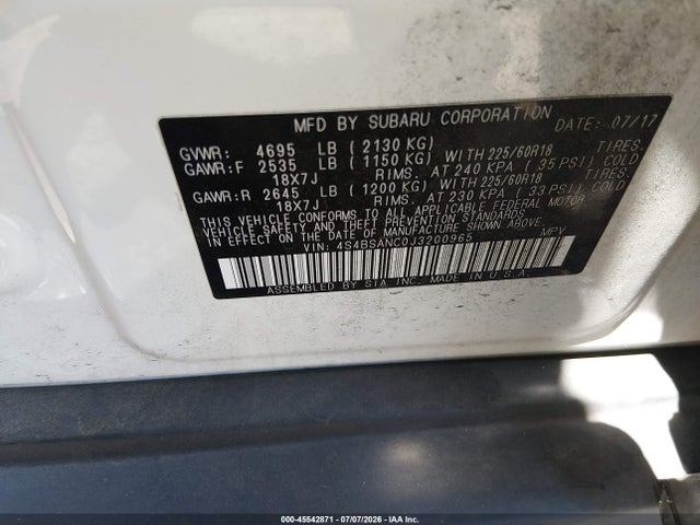 Subaru Outback 2.5i Limited 2018 4S4BSANC0J3200965 Image 9