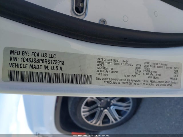 Auction sale of the 2024 Jeep Wagoneer L Series Ii 4x4, vin: 1C4SJSBP6RS172918, lot number: 45542887