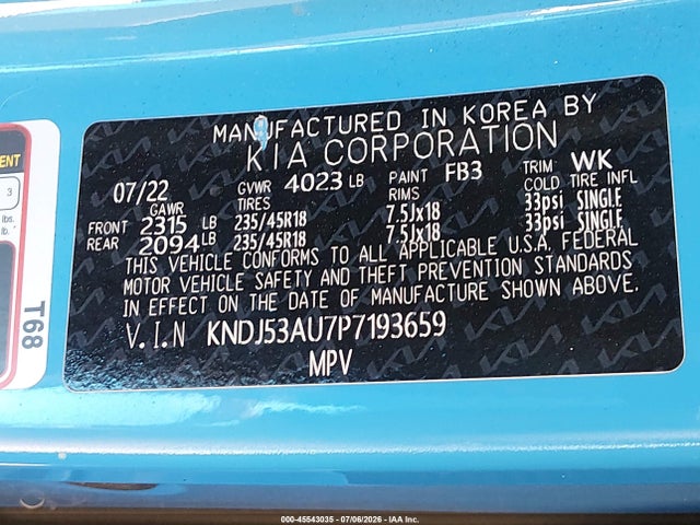 KNDJ53AU7P7193659 KIA Soul Gt-line