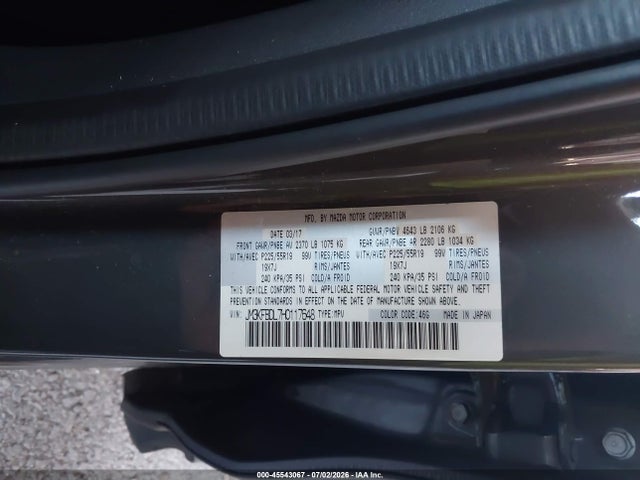 Aukcja sprzedaży 2017 Mazda Cx-5 Grand Touring, vin: JM3KFBDL7H0117648, numer aukcji: 45543067