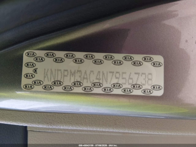 45543159 :رقم المزاد ، KNDPM3AC4N7956738 vin ، 2022 Kia Sportage Lx مزاد بيع