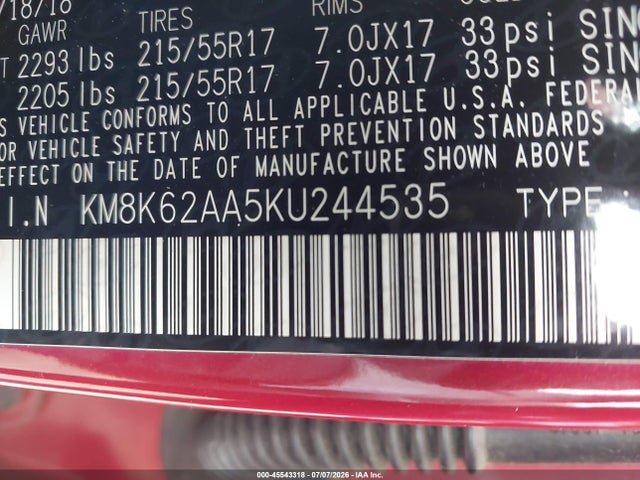 Hyundai Kona Sel 2019 KM8K62AA5KU244535 Image 9