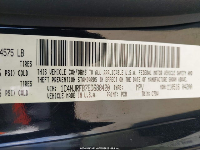 1C4NJRFB7ED688420 Jeep Patriot Latitude