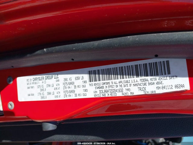 2013 Ram 1500 Express მანქანა იყიდება აუქციონზე, vin: 3C6JR6AT2DG541632, აუქციონის ნომერი: 45543439