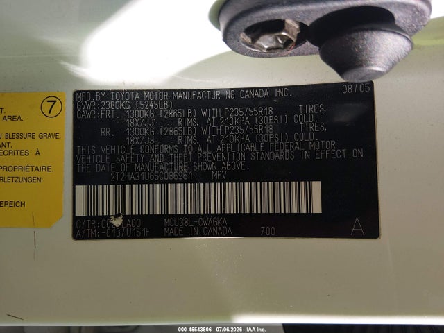 Aukcja sprzedaży 2005 Lexus Rx 330, vin: 2T2HA31U65C086961, numer aukcji: 45543506