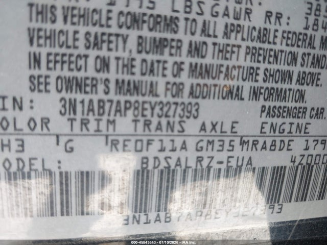 Nissan SENTRA SR 2014 3N1AB7AP8EY327393 Image 9