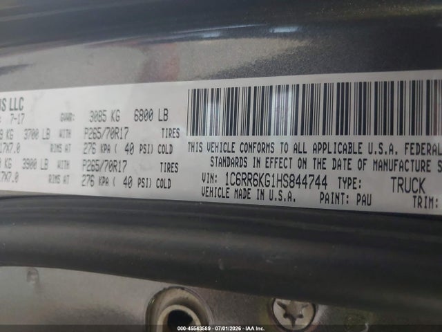 RAM 1500 2017 1C6RR6KG1HS844744 Image 9