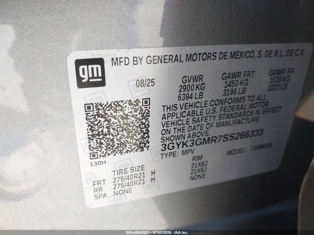 Продажа на аукционе авто 2025 Cadillac Optiq Sport 2 Awd, vin: 3GYK3GMR7SS266333, номер лота: 45543621