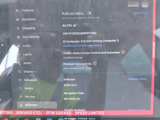 Продаж на аукціоні авто 2021 Tesla Model 3 Standard Range Plus Rear-wheel Drive, vin: 5YJ3E1EA8MF917362, номер лоту: 45543633